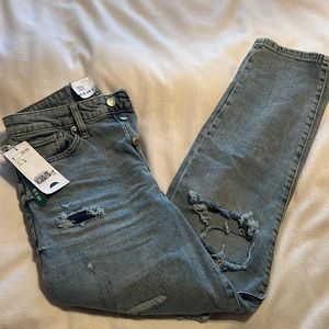 HM Ultra High Waist Distressed Mom Jeans